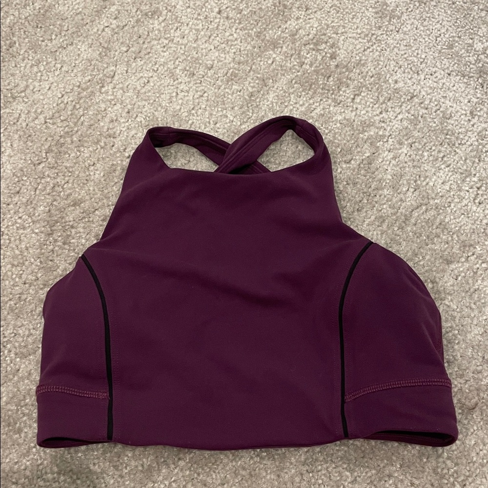 Purple Cross-Back Sports Bra high neck lululemon